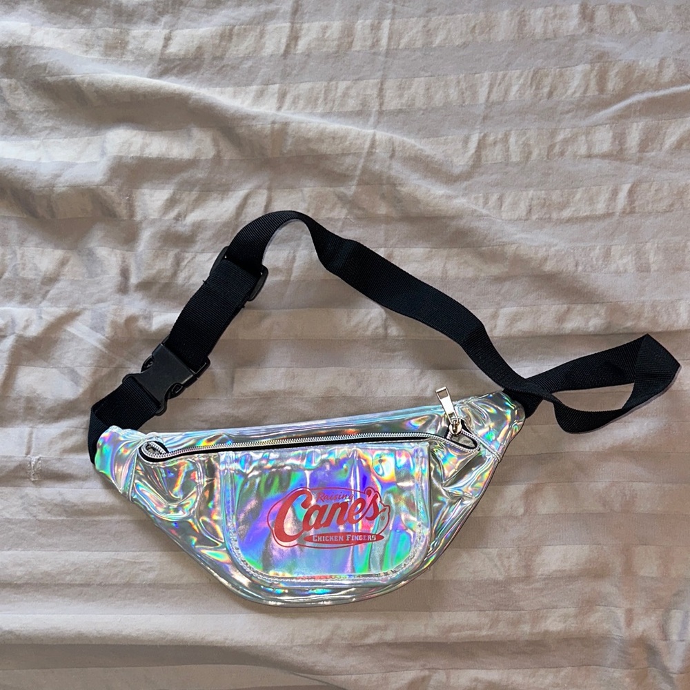 Raising Cane's Holographic Fanny Pack - Iridescent Silver